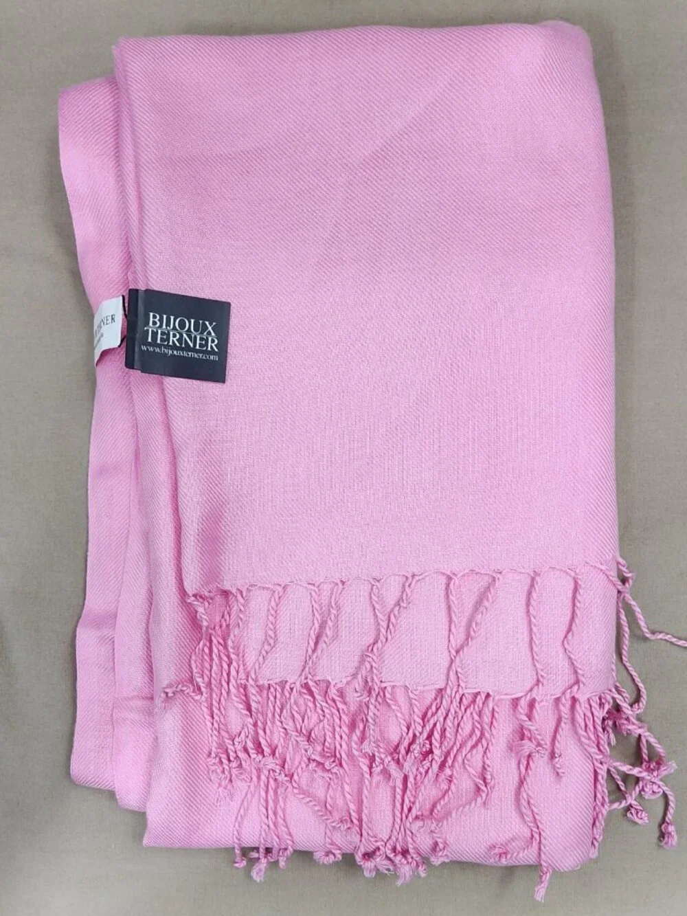 Bijoux Terner Pashmina Shawl Wrap Light Pink Pseudo - 100% Viscose with Fringe